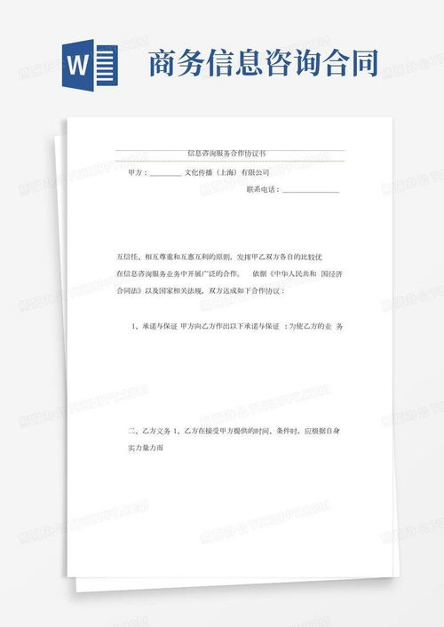 信息咨詢服務合作協(xié)議書模板